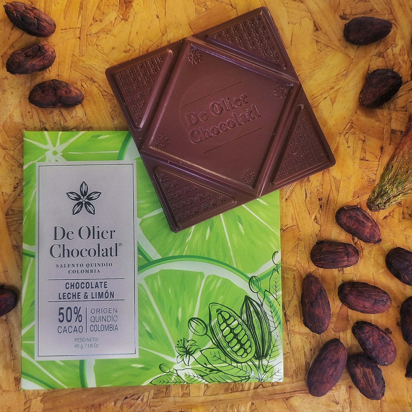 De Olier Chocolatl Chocolate de Leche al 50% con Limón