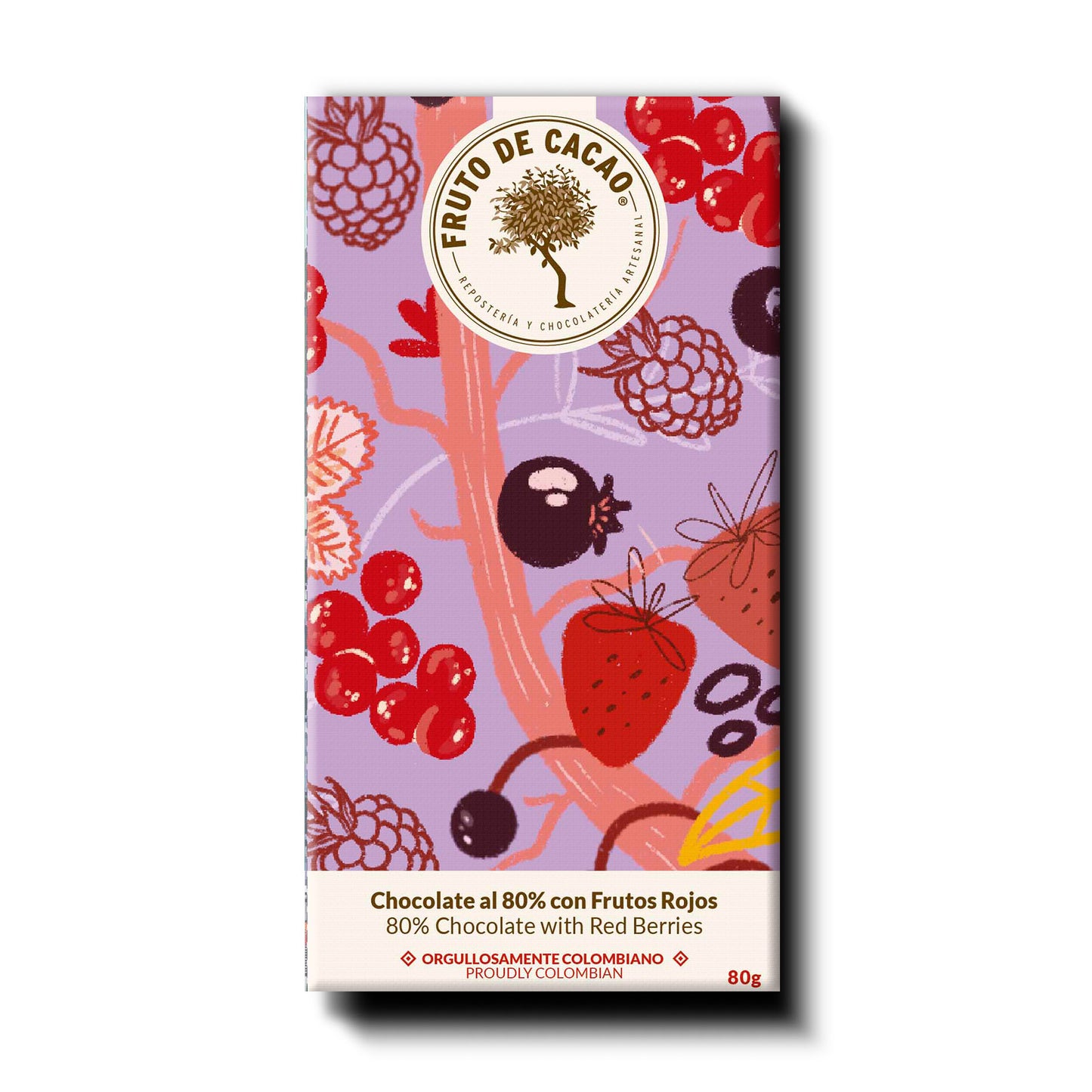 Fruto de Cacao Chocolate al 80% con Frutos Rojos