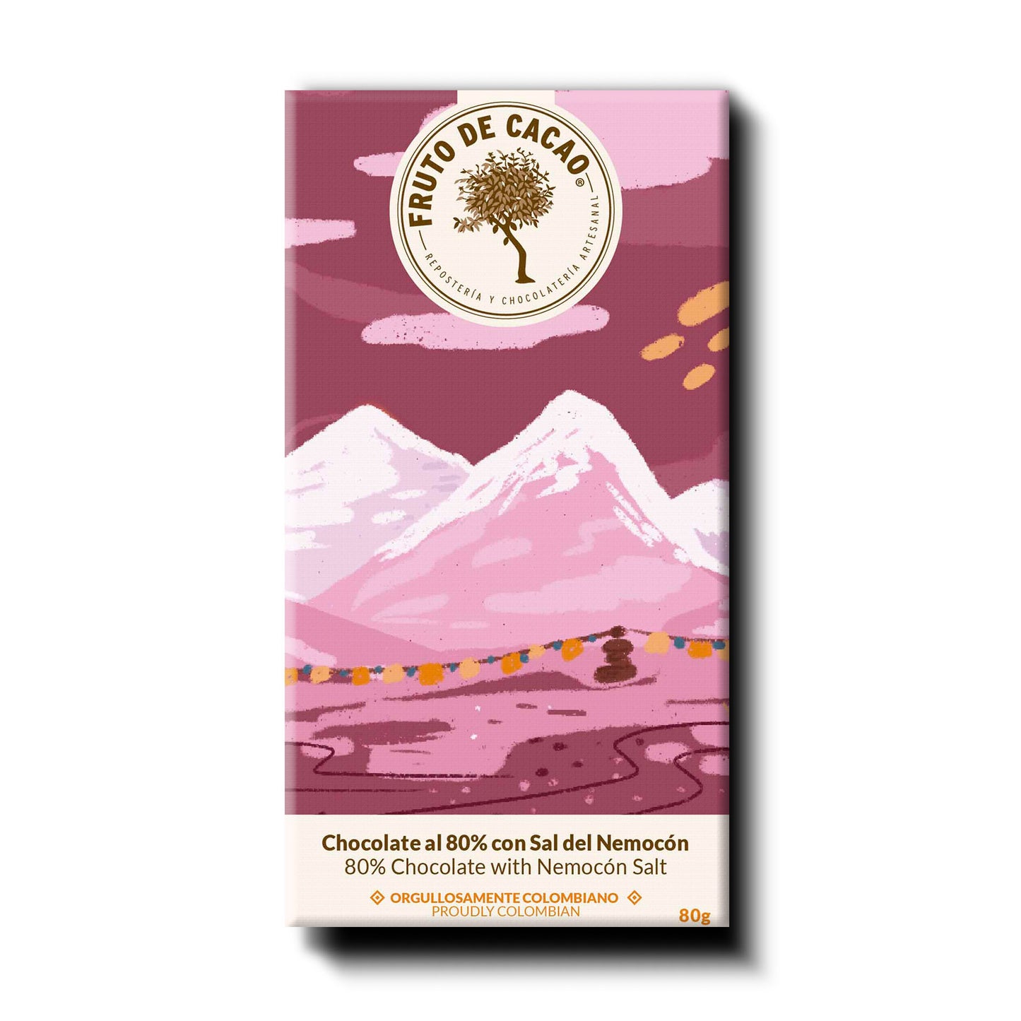 Fruto de Cacao Chocolate al 80% con Sal del Nemocón
