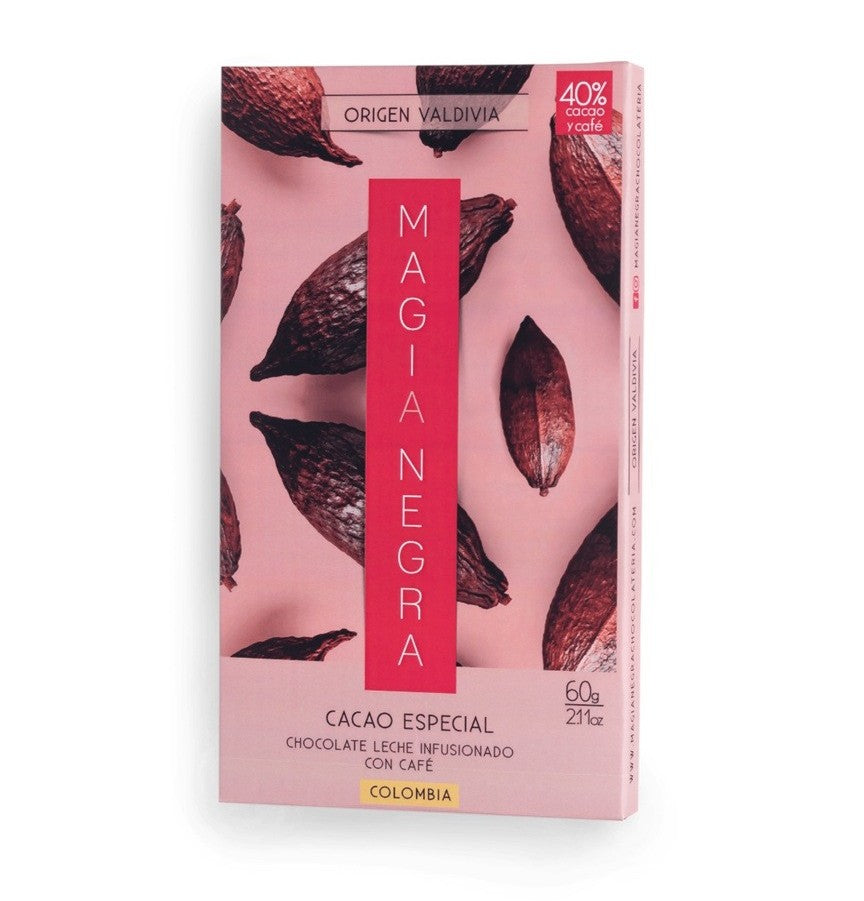 Magia Negra Chocolate de Leche al 40% con Café
