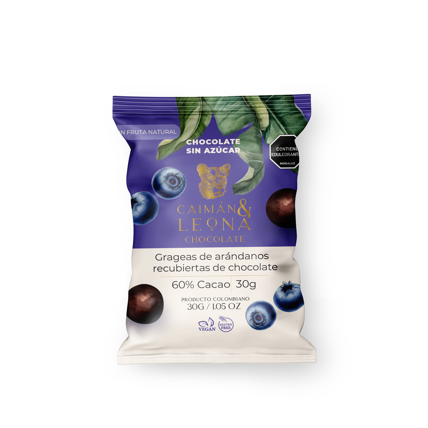 Caimán y Leona Grageas de Arandanos con Chocolate al 60%