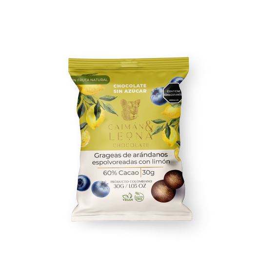 Caimán y Leona Grageas de Arandanos con Chocolate al 60% y Limón