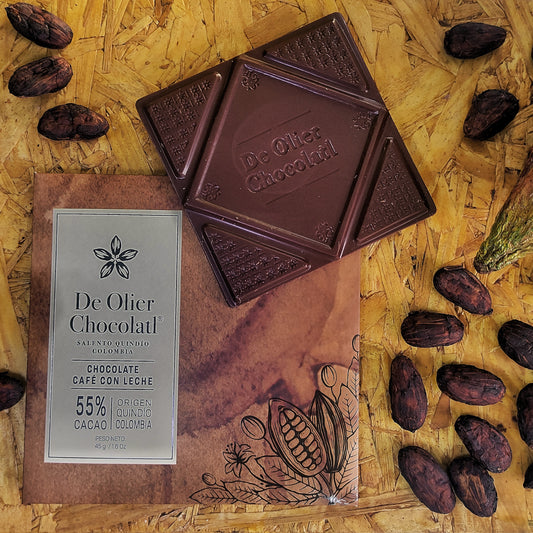 De Olier Chocolatl Chocolate de Leche al 55% con Café