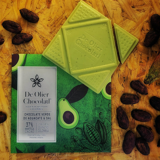 De Olier Chocolatl Chocolate Verde de Aguacate y Sal